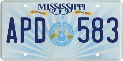 MS license plate APD583