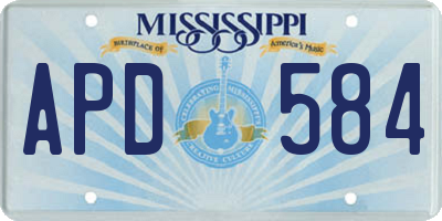 MS license plate APD584