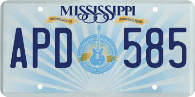 MS license plate APD585