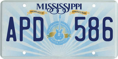 MS license plate APD586