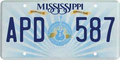 MS license plate APD587