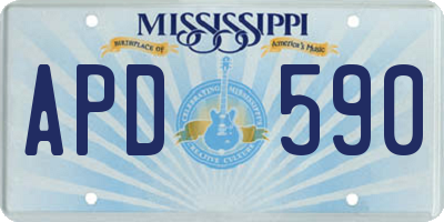 MS license plate APD590