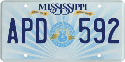 MS license plate APD592