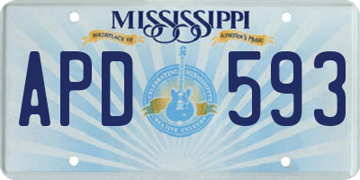 MS license plate APD593