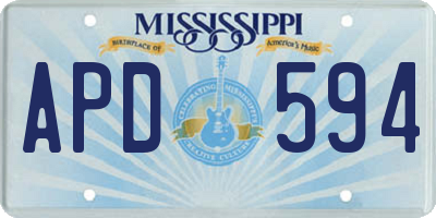 MS license plate APD594