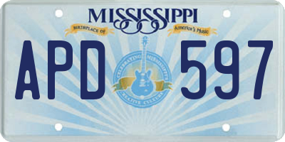 MS license plate APD597