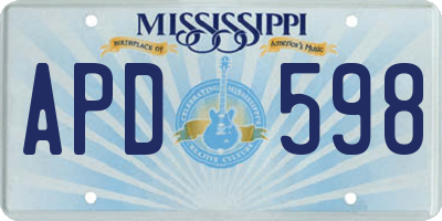 MS license plate APD598