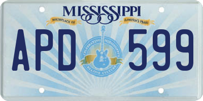 MS license plate APD599