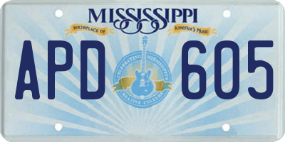 MS license plate APD605