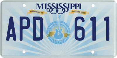 MS license plate APD611