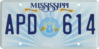 MS license plate APD614
