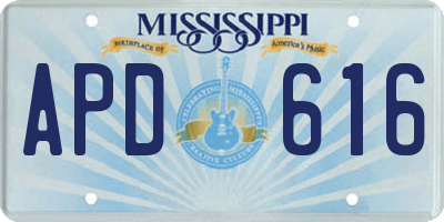 MS license plate APD616