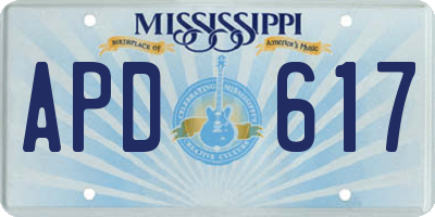 MS license plate APD617