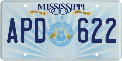 MS license plate APD622