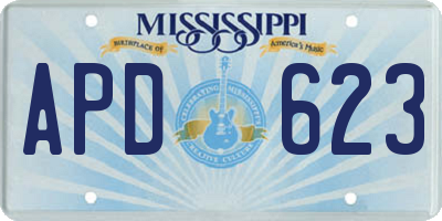 MS license plate APD623