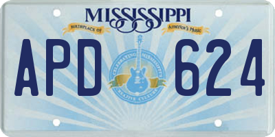 MS license plate APD624