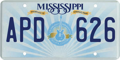 MS license plate APD626
