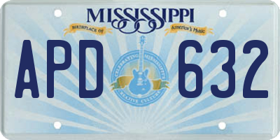 MS license plate APD632