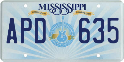 MS license plate APD635