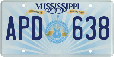 MS license plate APD638