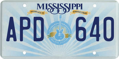 MS license plate APD640