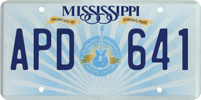 MS license plate APD641