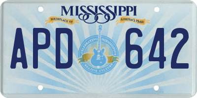 MS license plate APD642