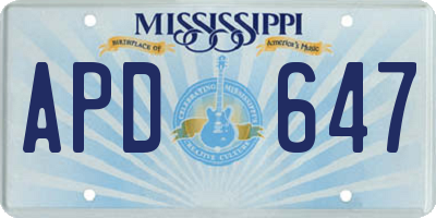 MS license plate APD647
