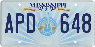 MS license plate APD648