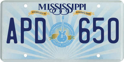MS license plate APD650