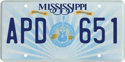 MS license plate APD651