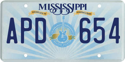 MS license plate APD654