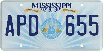 MS license plate APD655