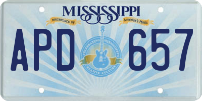 MS license plate APD657
