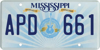 MS license plate APD661