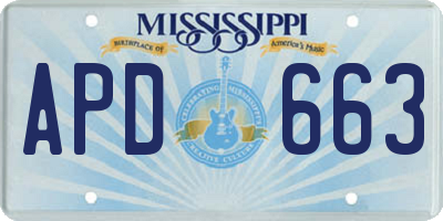 MS license plate APD663