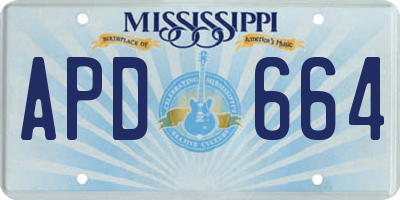 MS license plate APD664