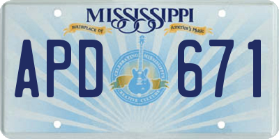 MS license plate APD671