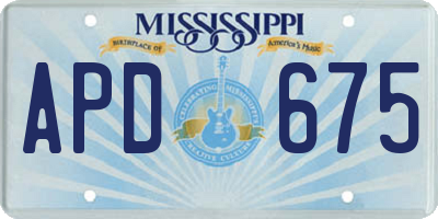 MS license plate APD675