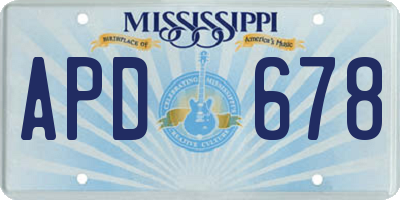 MS license plate APD678