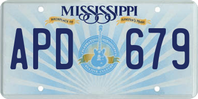 MS license plate APD679