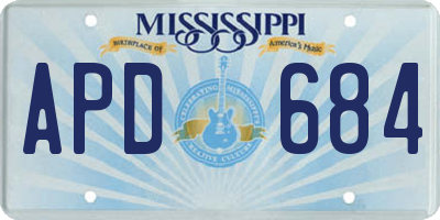 MS license plate APD684