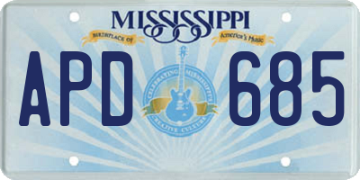 MS license plate APD685