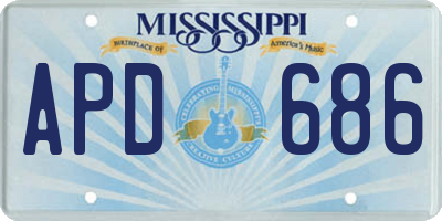 MS license plate APD686