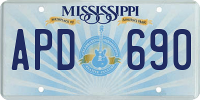 MS license plate APD690
