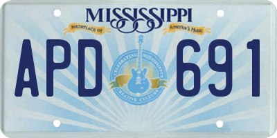 MS license plate APD691
