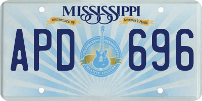 MS license plate APD696