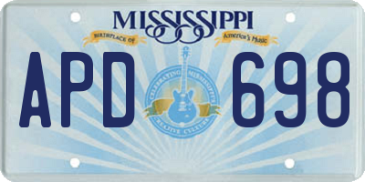 MS license plate APD698
