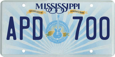 MS license plate APD700