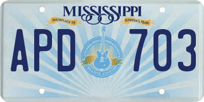 MS license plate APD703
